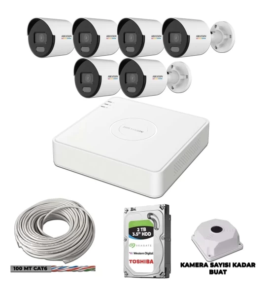 1-32 ADET ARASI KENDİN HAZIR PAKET OLUŞTUR 2-4 MP İP KAMERA HİKVİSİON DAHUA