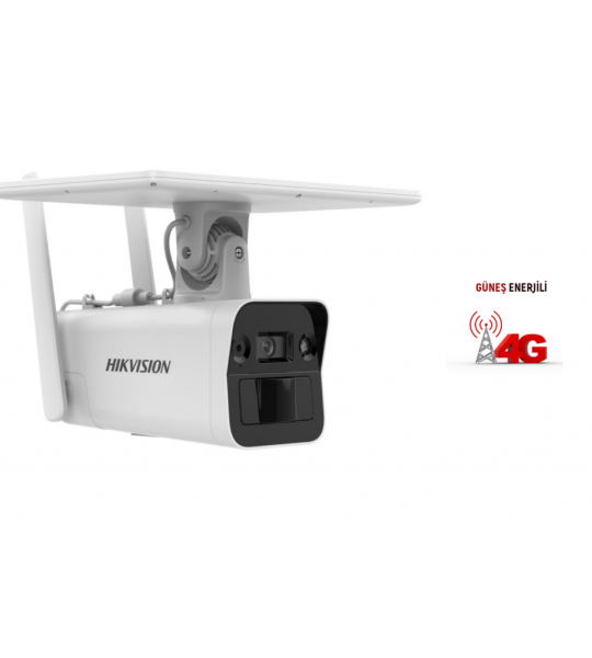 Hikvision Güneş Enerji 4G, 4Mp, 4mm, Orjinal ,30Mt Gece Görüşü, Dahili Mikrofon, 4G, Solar IP Kamera,DS-2XS2T41G1-ID
