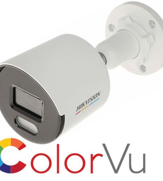 Hikvision 2023 Renkli 4MP 4MM Sesli Poeli IP Bullet Kamera DS-2CD1047G0-LUF Colorvu