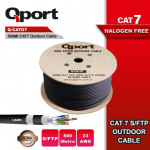 CATO7 FULL BAKIR YANMAYAN S/FTP 23AWG 500m CAT7 SİYAH KABLO (HALOGEEN FREE) QPORT